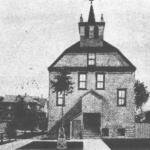 St. Hedwig's First Building, the School-Church, was built in 1911. To the left is the Convent built in 1913.